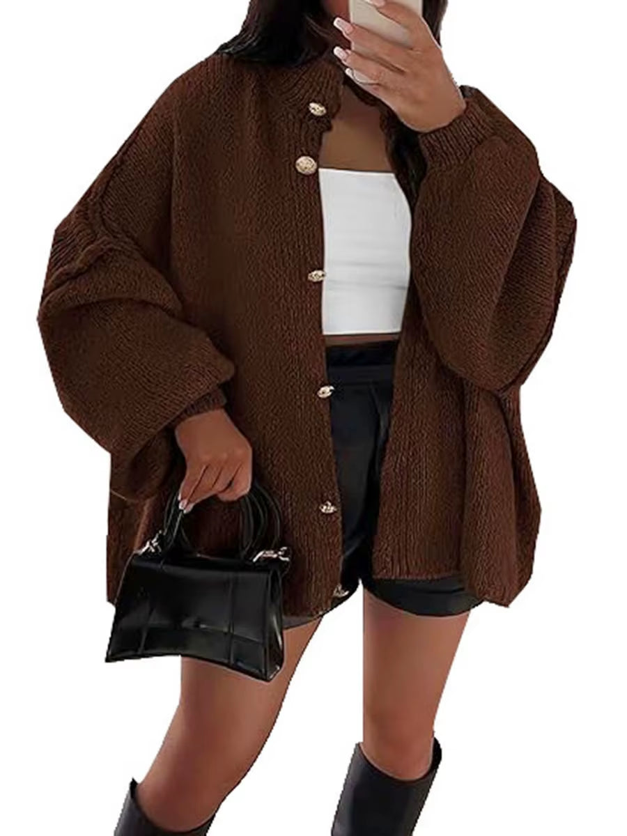 Manteau Cardigans À Manches Longues Pour Femmes, Style Paresseux, Respirant, Boutons, Garder Au Chaud, Pull, Veste, Mode Décontractée, Hiver