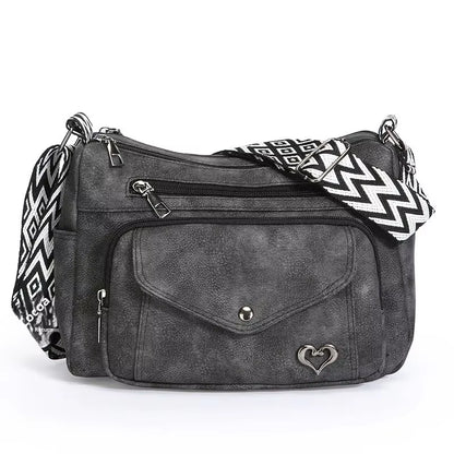 Trendy Large Capacity Women'S Shoulder Bag Fashionable Fresh All-Match Crossbody Bag Soft PU Leather Square Shape Zipper Closure