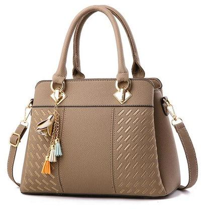 Gusure Luxury Handbag Women Crossbody Bag with Tassel Hanging Large Capacity Female Shoulder Bags Embroidery Tote Sac a Main