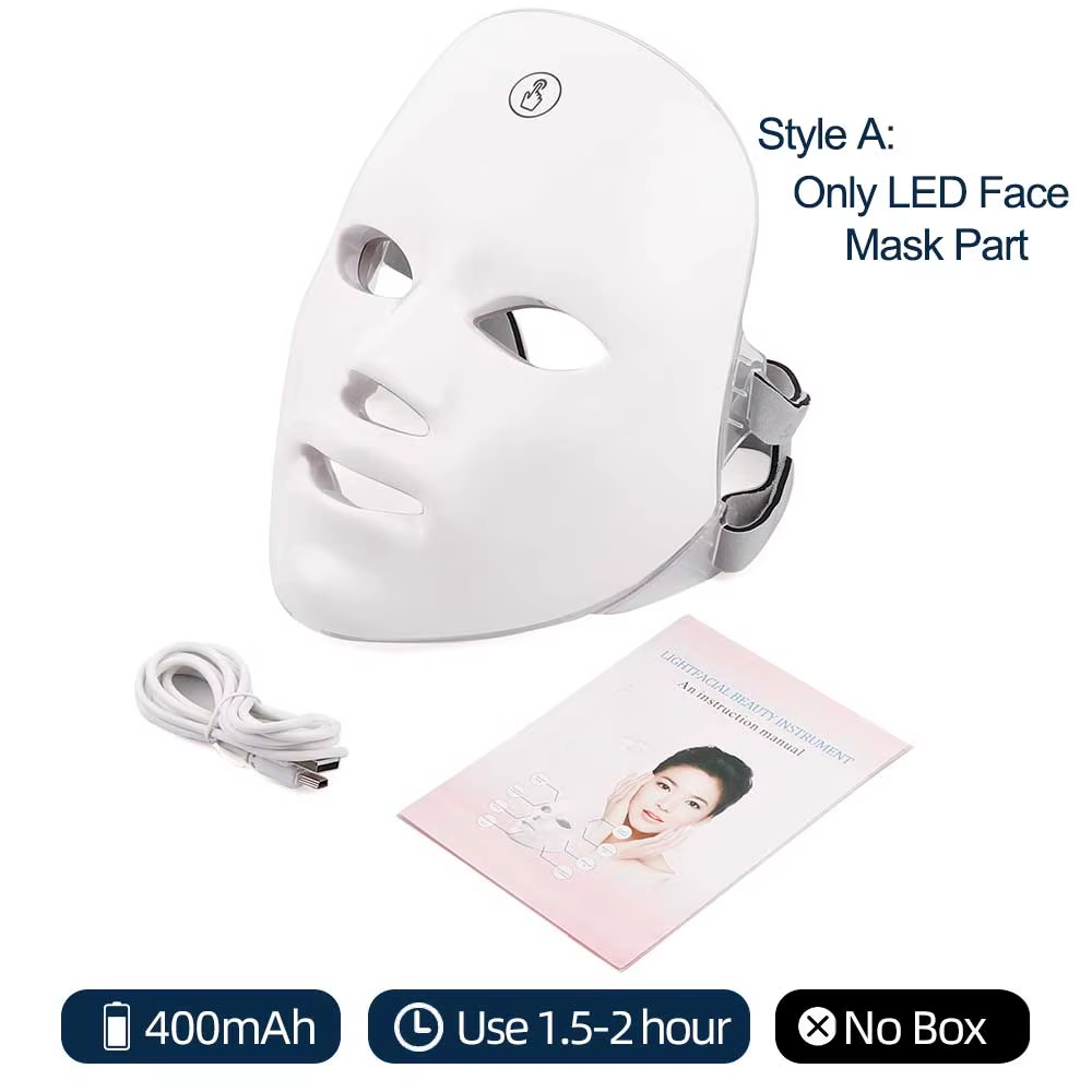 Masque Facial Anti-Âge À LED Pour Le Cou, 7 Couleurs, Thérapie À La Lumière Rouge, Raffermissement De La Peau, Lifting, Beauté Légère, Blanchiment À Domicile