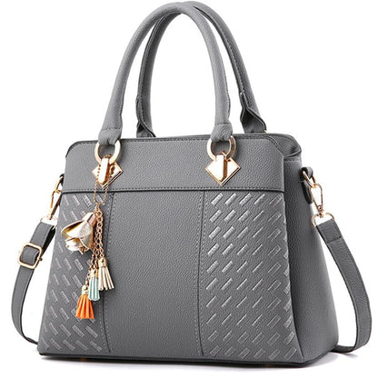 Gusure Luxury Handbag Women Crossbody Bag with Tassel Hanging Large Capacity Female Shoulder Bags Embroidery Tote Sac a Main