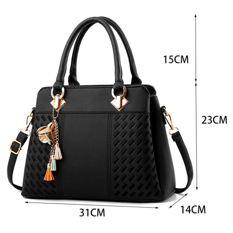 Gusure Luxury Handbag Women Crossbody Bag with Tassel Hanging Large Capacity Female Shoulder Bags Embroidery Tote Sac a Main