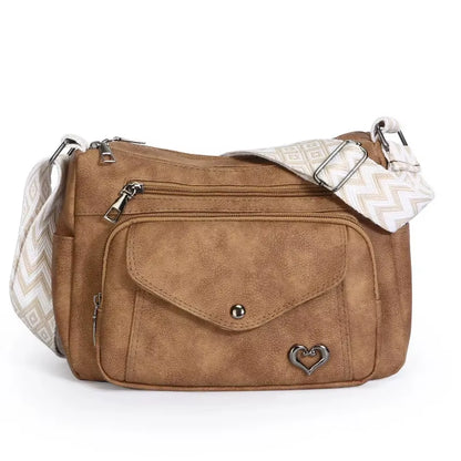 Trendy Large Capacity Women'S Shoulder Bag Fashionable Fresh All-Match Crossbody Bag Soft PU Leather Square Shape Zipper Closure