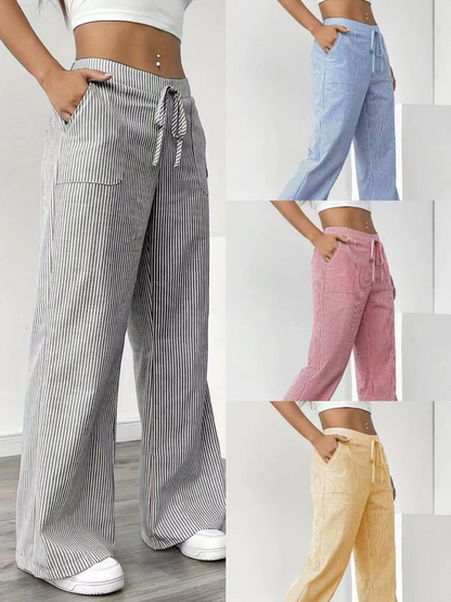 Valencia – Gestreepte Wide-Leg Broek