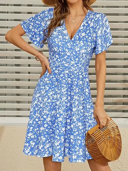 Camélia – Robe Midi Cache-Cœur Fleurie