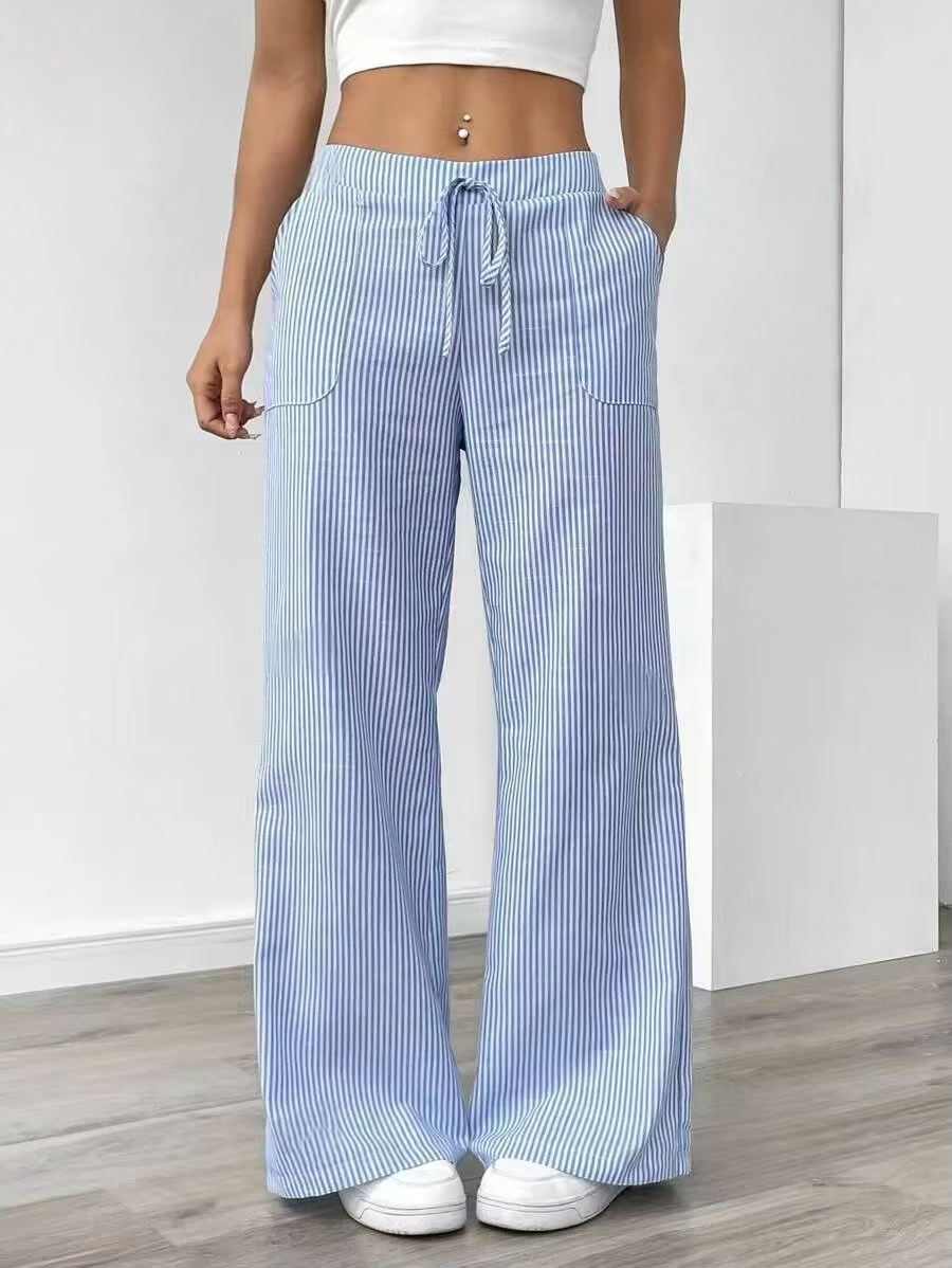 Valencia – Gestreepte Wide-Leg Broek