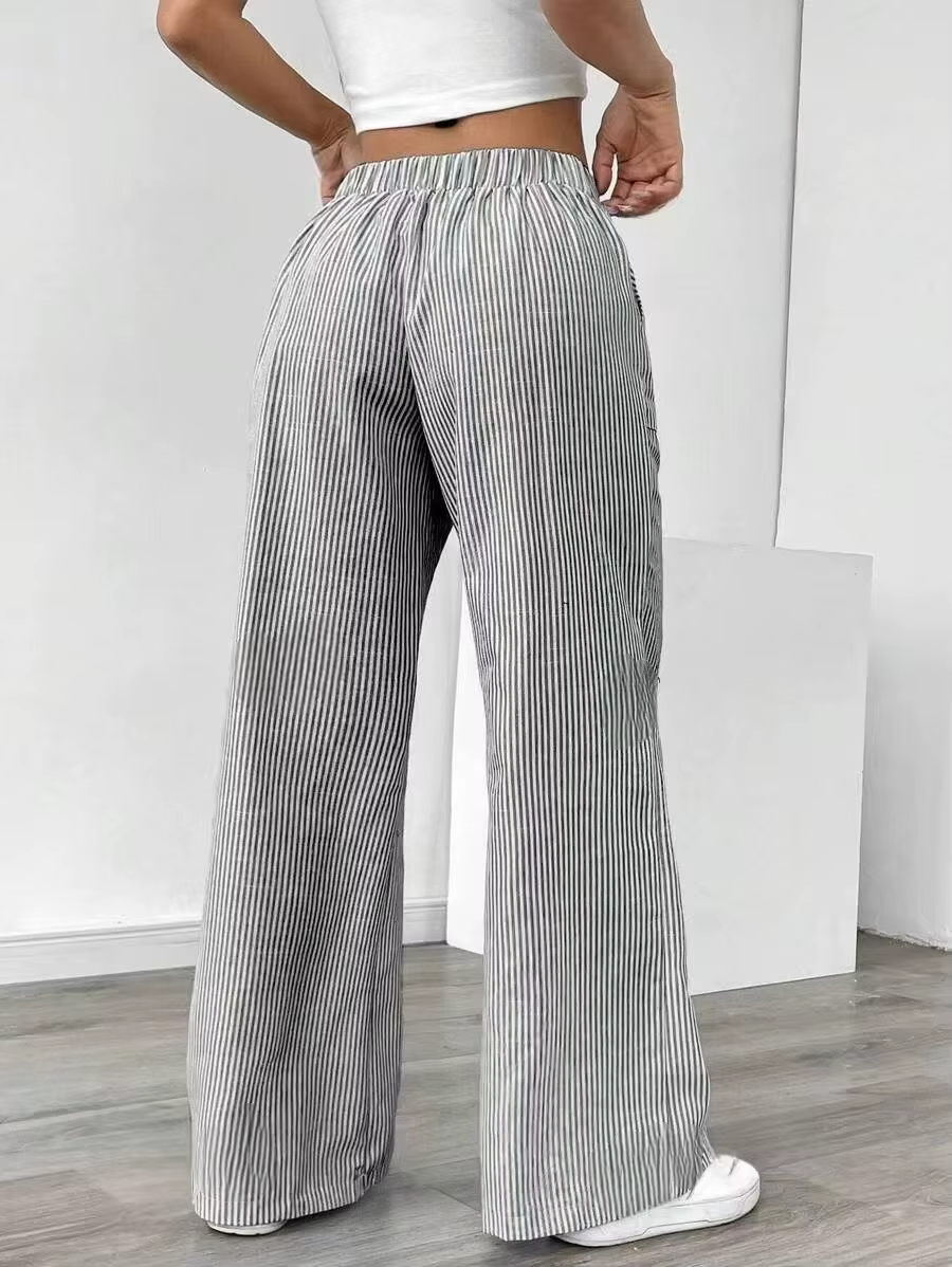 Valencia – Gestreepte Wide-Leg Broek