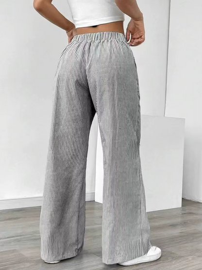 Valencia – Gestreepte Wide-Leg Broek