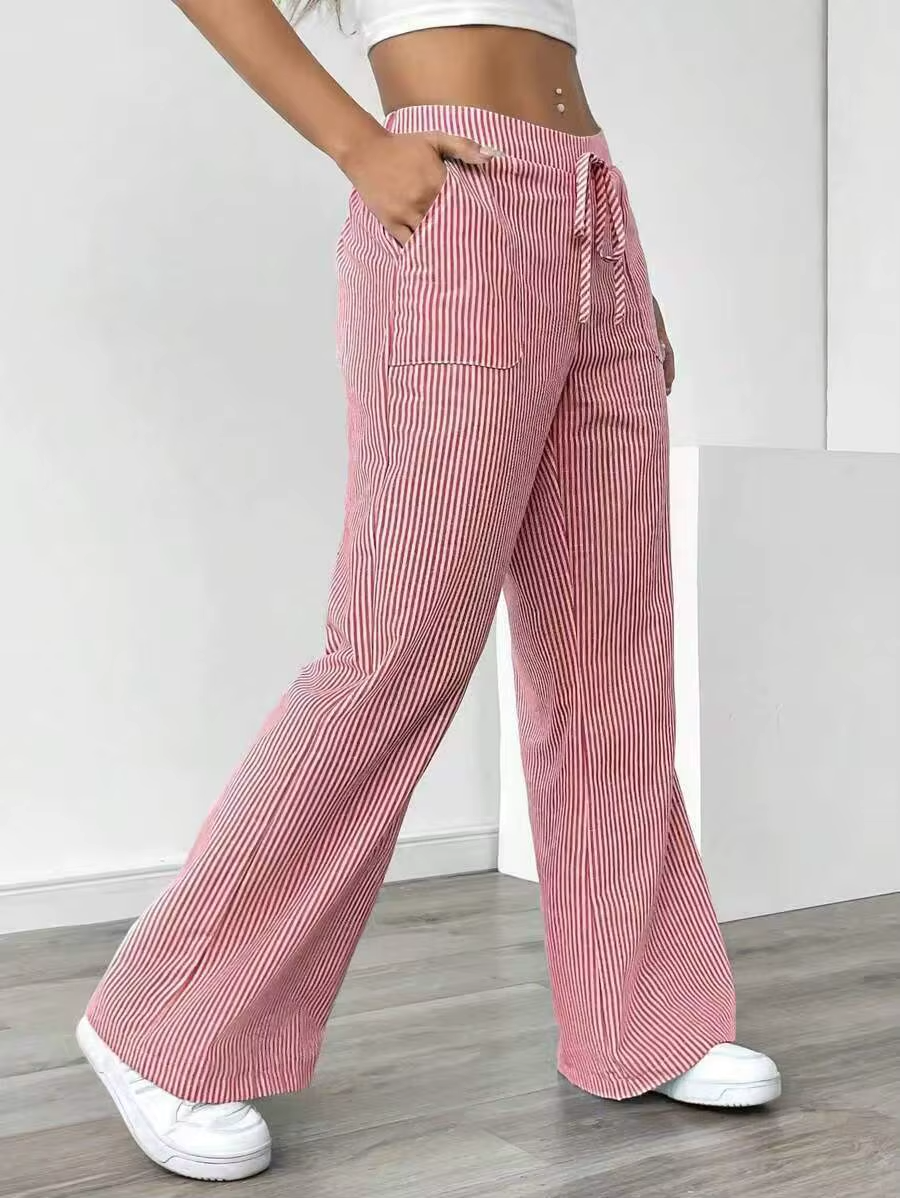 Valencia – Gestreepte Wide-Leg Broek