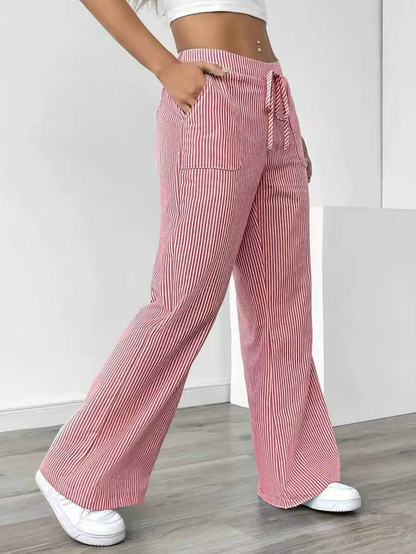 Valencia – Gestreepte Wide-Leg Broek