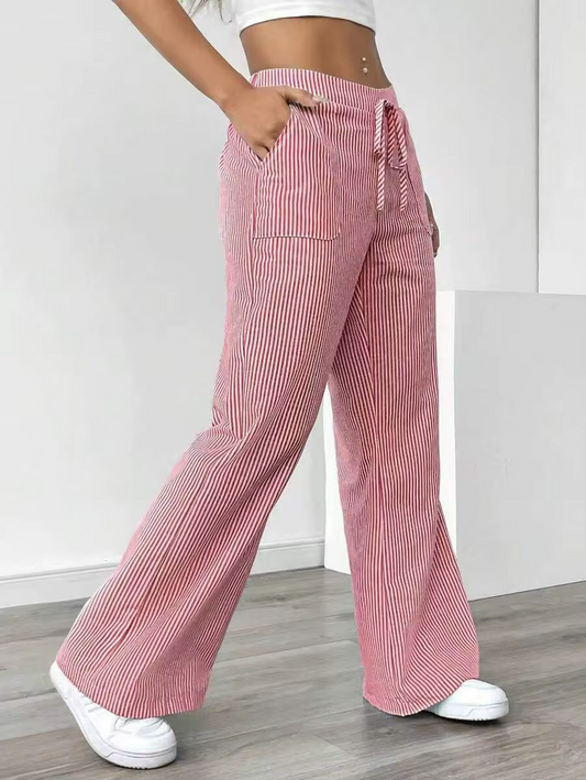 Valencia – Gestreepte Wide-Leg Broek