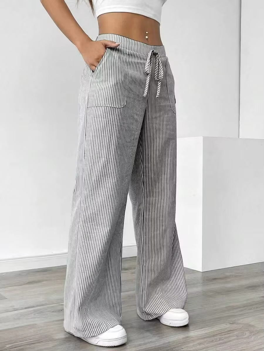 Valencia – Gestreepte Wide-Leg Broek