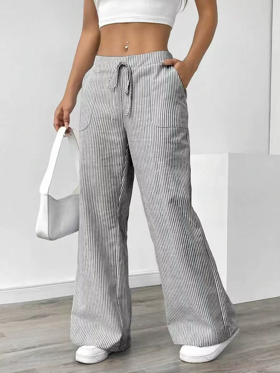 Valencia – Gestreepte Wide-Leg Broek