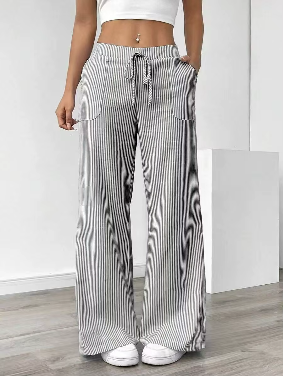 Valencia – Gestreepte Wide-Leg Broek