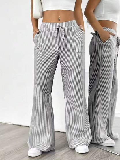 Valencia – Gestreepte Wide-Leg Broek