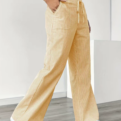 Valencia – Gestreepte Wide-Leg Broek