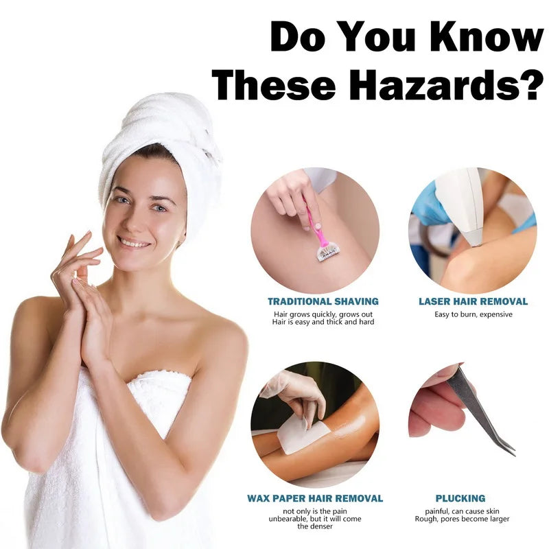 Painless Physical Hair Remover Safe Reusable Body Depilation Tool Easy Cleaning Bath Hair Removal Body Beauty Eraser