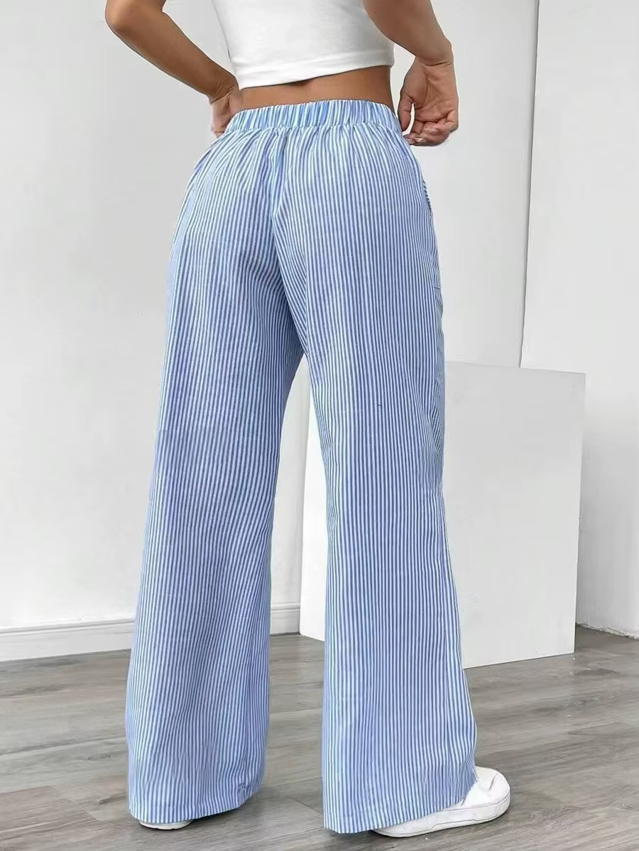Valencia – Gestreepte Wide-Leg Broek