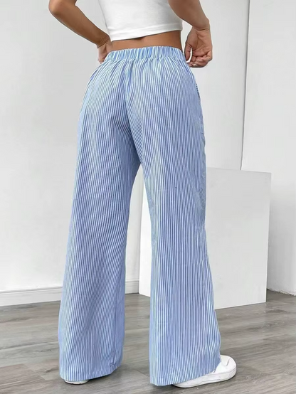 Valencia – Gestreepte Wide-Leg Broek