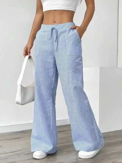 Valencia – Gestreepte Wide-Leg Broek
