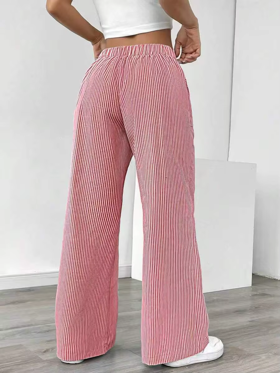 Valencia – Gestreepte Wide-Leg Broek