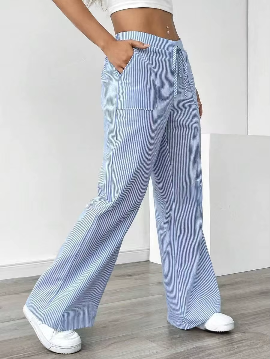 Valencia – Gestreepte Wide-Leg Broek