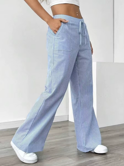 Valencia – Gestreepte Wide-Leg Broek