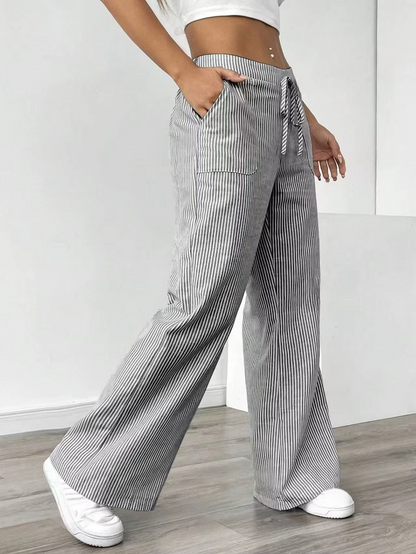 Valencia – Gestreepte Wide-Leg Broek